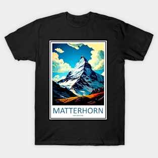 Matterhorn Mountain Switzerland Travel and Tourism Advertising Print T-Shirt